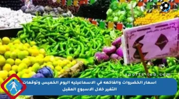 أسعار الخضروات والفاكهة في الإسماعيلية اليوم الخميس وتوقعات التغير خلال الأسبوع المقبل